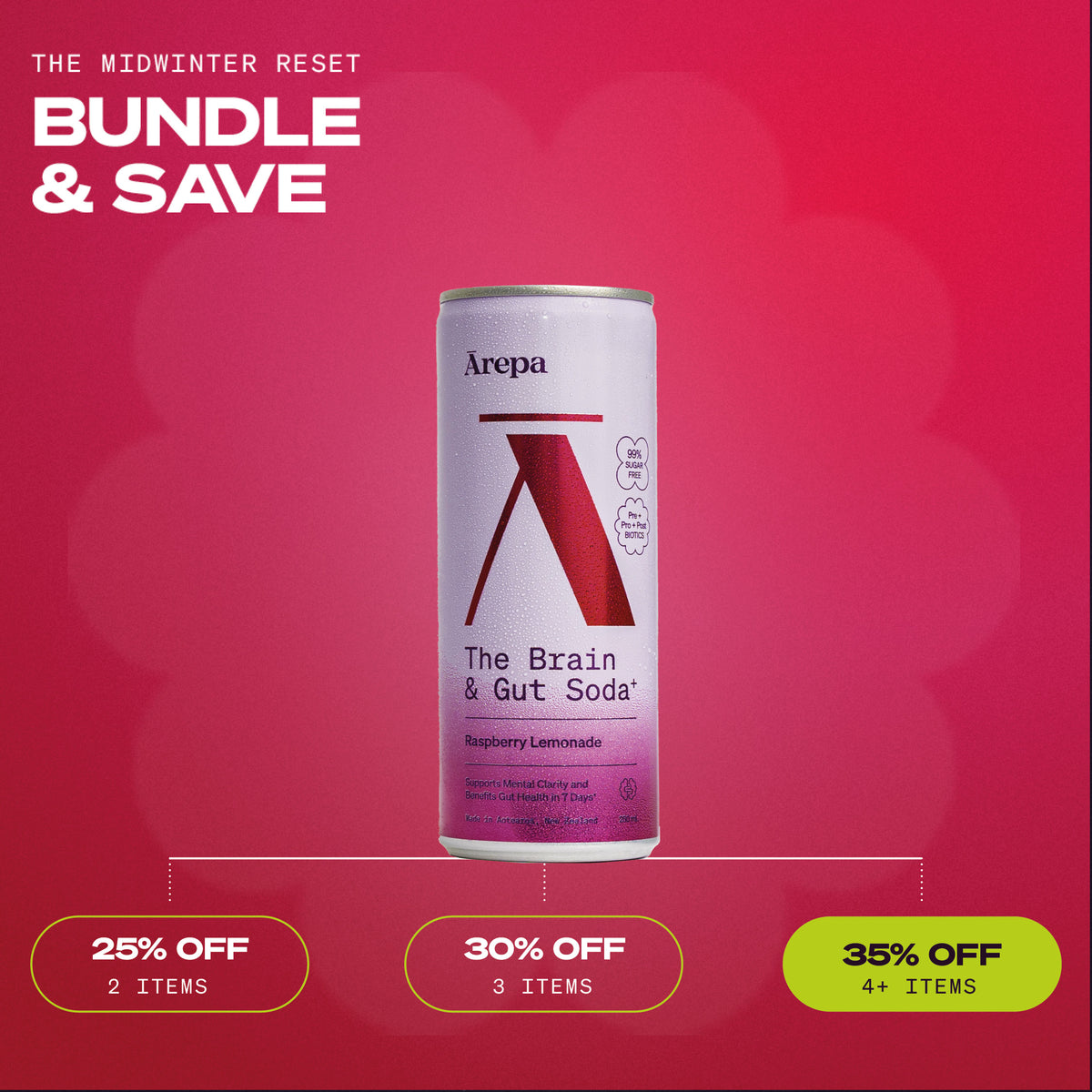 SALE - The Brain & Gut Soda⁺ Raspberry Lemonade